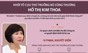 Khởi tố cựu Thứ trưởng Bộ Công Thương Hồ Thị Kim Thoa