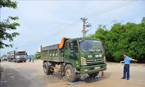 Xử lý nghiêm xe đầu kéo tự ý cắt nóc container chở quá tải