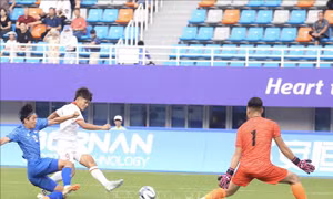 ASIAD 2023: Olympic Việt Nam tạm dẫn 3-0 trong hiệp 1 trước Olympic Mông Cổ