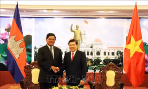 Lãnh đạo TP Hồ Chí Minh tiếp Phó Thủ tướng Campuchia Sar Kheng