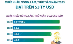 Xuất khẩu nông, lâm, thủy sản năm 2023 đạt trên 53 tỷ USD