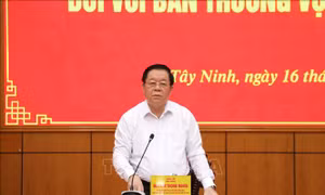 Đại tướng Nguyễn Trọng Nghĩa làm việc với Ban Thường vụ Tỉnh ủy Tây Ninh