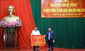 Trao Huy hiệu Đảng và biểu dương, khen thưởng tổ chức đảng, đảng viên tiêu biểu