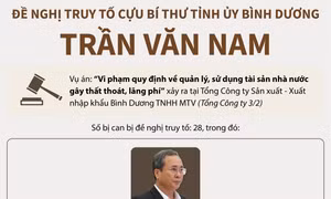 Đề nghị truy tố cựu Bí thư Tỉnh ủy Bình Dương Trần Văn Nam