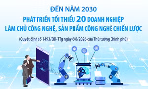 Đến năm 2030: Phát triển tối thiểu 20 doanh nghiệp làm chủ công nghệ, sản phẩm công nghệ chiến lược