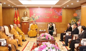 Trưởng ban Dân vận Trung ương Trương Thị Mai tiếp Đoàn Trung ương Giáo hội Phật giáo Việt Nam