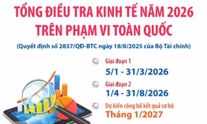 Từ 5/1/2026: Tổng điều tra kinh tế năm 2026 trên phạm vi toàn quốc