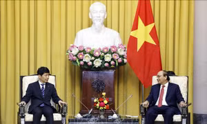Chủ tịch nước Nguyễn Xuân Phúc tiếp Thống đốc tỉnh Gunma, Nhật Bản Yamamoto Ichita