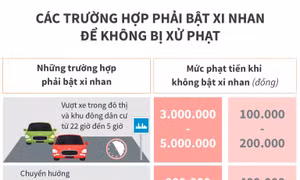 Các trường hợp phải bật xi nhan để không bị xử phạt đến 5 triệu đồng
