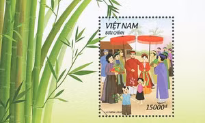 Phát hành bộ tem 'Truyện cổ tích Việt Nam: Cây tre trăm đốt'