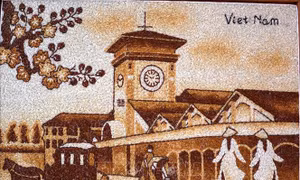 Sinh viên Hà Tĩnh làm tranh gạo gây quỹ giúp bạn nghèo​
