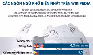 Các ngôn ngữ phổ biến nhất trên Wikipedia