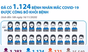 Đã có 1.124 bệnh nhân mắc COVID-19 được công bố khỏi bệnh 