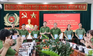 Lai Châu: Biểu dương lực lượng công an phá 4 chuyên án, bắt giữ các đối tượng truy nã