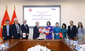 Thông tấn xã Việt Nam tăng cường hợp tác với Hãng Kyodo News (Nhật Bản)