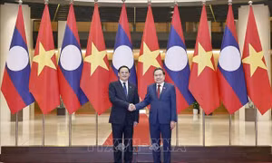 Chủ tịch Quốc hội Trần Thanh Mẫn hội kiến Thủ tướng Lào Sonexay Siphandone