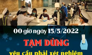 Từ 15/5, tạm dừng xét nghiệm virus SARS-CoV-2 trước khi nhập cảnh vào Việt Nam
