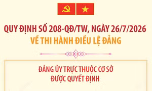 Quy định 208-QĐ/TW: Đảng ủy trực thuộc cơ sở được quyết định kết nạp đảng viên