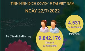 Ngày 22/7, cả nước ghi nhận 1.142 ca COVID-19 mới