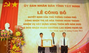 Tây Ninh: Công bố thị xã Hòa Thành hoàn thành nhiệm vụ xây dựng nông thôn mới