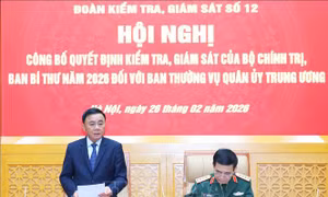 Hội nghị công bố quyết định kiểm tra, giám sát đối với Ban Thường vụ Quân ủy Trung ương