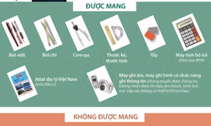 Vật dụng được phép mang vào phòng thi THPT quốc gia 2019