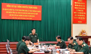 Đại tướng Nguyễn Trọng Nghĩa làm việc với Bộ Tư lệnh Quân khu 9