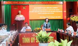 Trưởng ban Dân vận Trung ương Trương Thị Mai làm việc tại Sóc Trăng