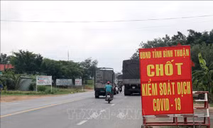 Lập chốt kiểm soát dịch COVID-19 tại 'vùng đỏ, vùng cam' ở Bình Thuận