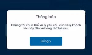 Ứng dụng ngân hàng trục trặc do quá tải