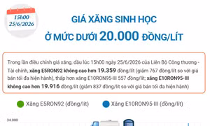 Giá xăng sinh học ở mức dưới 20.000 đồng/lít