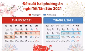Đề xuất hai phương án nghỉ Tết Tân Sửu 2021