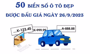 50 biển số ô tô đẹp được đấu giá ngày 26/9/2023