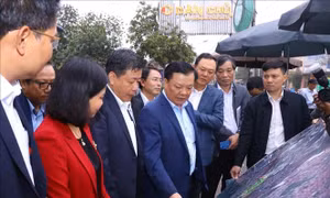 Bí thư Thành ủy Hà Nội Đinh Tiến Dũng kiểm tra tiến độ đường vành đai 4 - Vùng Thủ đô