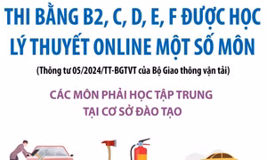 Từ 1/6, thi bằng B2, C, D, E, F được học lý thuyết online một số môn