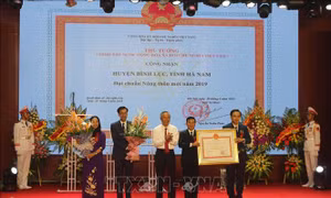 Huyện Bình Lục (Hà Nam) đón Bằng công nhận huyện đạt chuẩn nông thôn mới