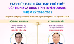 Các chức danh chủ chốt của HĐND và UBND tỉnh Tuyên Quang nhiệm kỳ 2026-2031