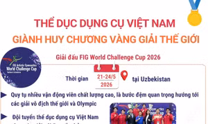 Thể dục dụng cụ Việt Nam giành Huy chương Vàng giải thế giới