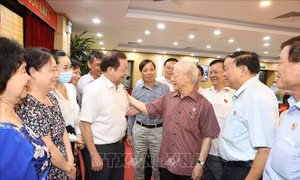 Tổng Bí thư Nguyễn Phú Trọng tiếp xúc cử tri Hà Nội trước kỳ họp thứ ba, Quốc hội khóa XV