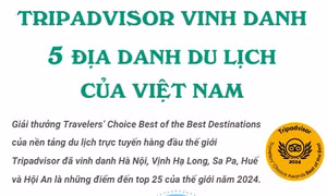 Tripadvisor vinh danh 5 địa danh du lịch của Việt Nam