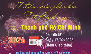 17 điểm bắn pháo hoa Tết Nguyên đán Bính Ngọ tại Thành phố Hồ Chí Minh