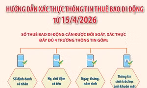 Hướng dẫn xác thực thông tin thuê bao di động từ 15/4/2026