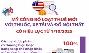 Mỹ công bố loạt thuế mới với thuốc, xe tải và đồ nội thất