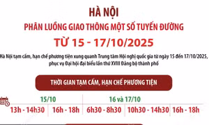 Hà Nội: Phân luồng giao thông một số tuyến đường từ ngày 15 - 17/10/2025