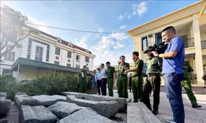 Trao trả cầu đá cổ bị kẻ trộm táo tợn ăn cắp bằng xe cẩu