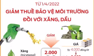 Từ 1/4/2022: Giảm thuế bảo vệ môi trường đối với xăng, dầu