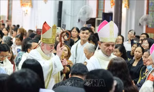 Bộ trưởng Ngoại giao Vatican chủ sự thánh lễ cầu nguyện tại Nhà thờ Chính Tòa Hà Nội
