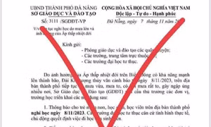 Đà Nẵng: Xuất hiện văn bản giả mạo cho học sinh nghỉ học ngày 8/11