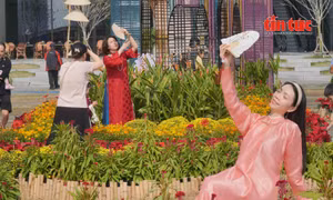 Vườn hoa xuân ven sông Sài Gòn rực rỡ ‘hút’ khách check-in