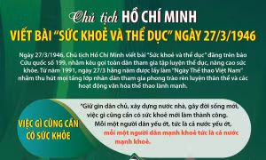 Chủ tịch Hồ Chí Minh viết bài 'Sức khoẻ và thể dục' ngày 27/3/1946